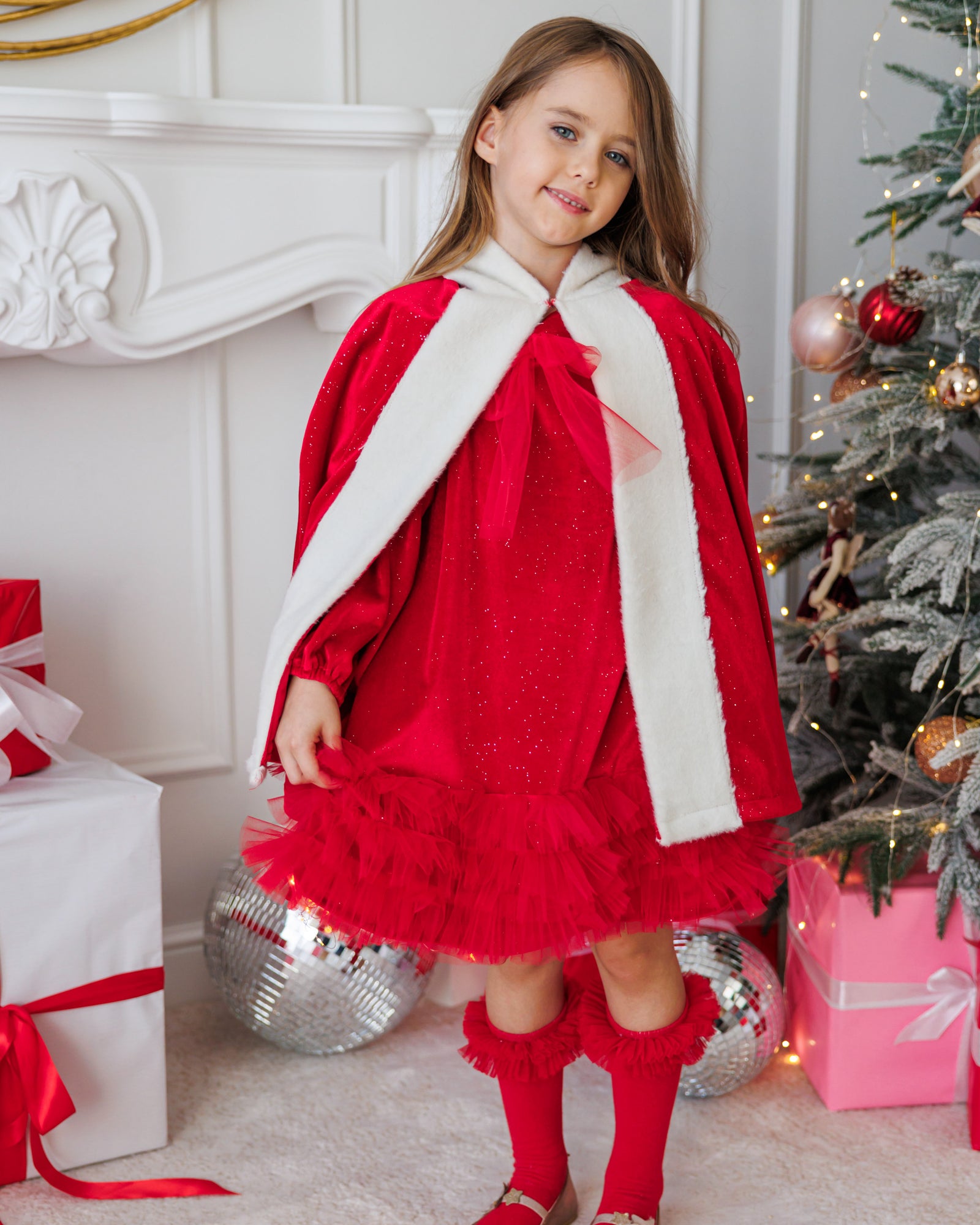 Little Red Riding Hood Dress+Cape Set, Red