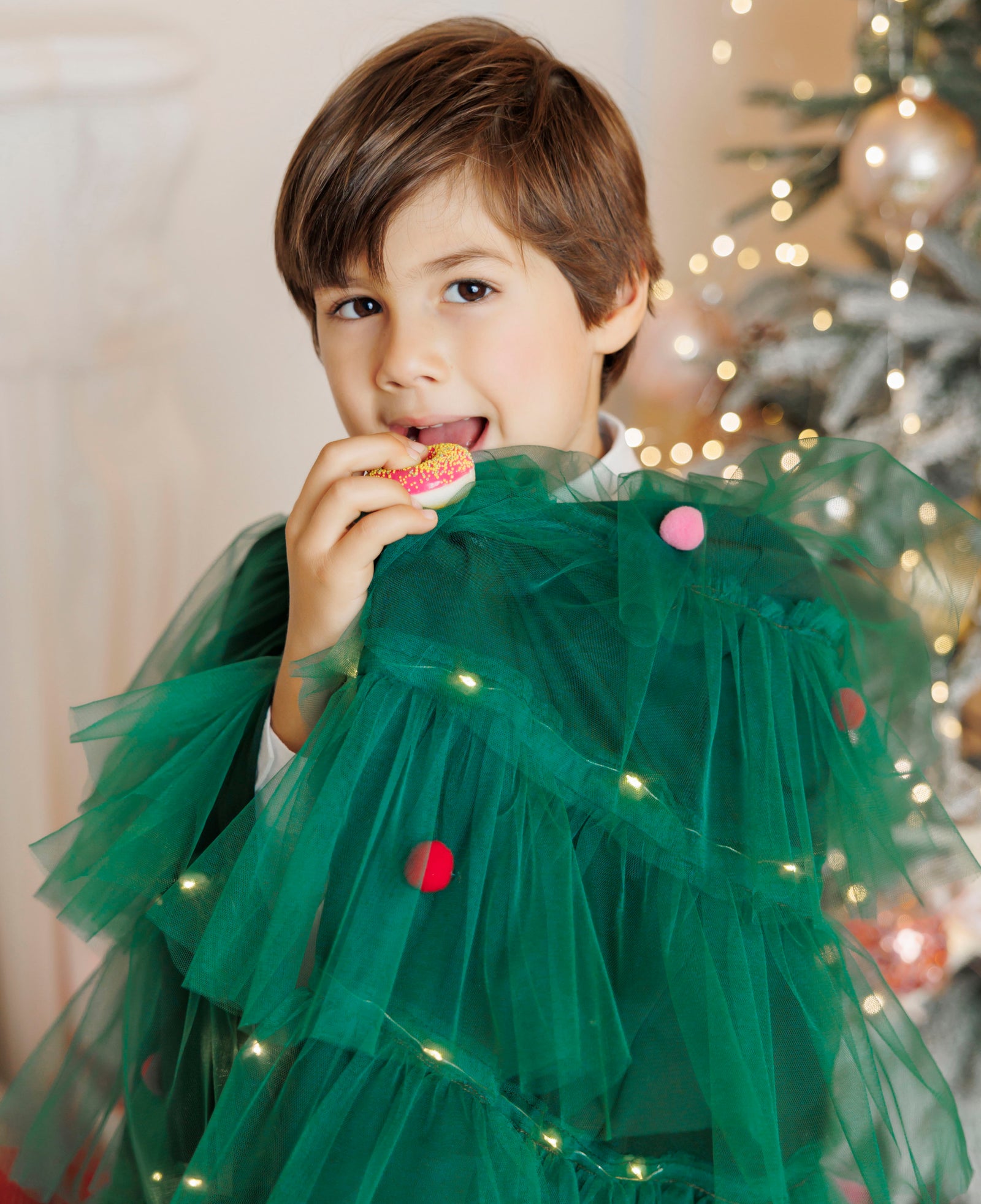 Pelerină cu Luminițe, Brad / Spiridus de Băiat / Rol de Craciun / Globulet