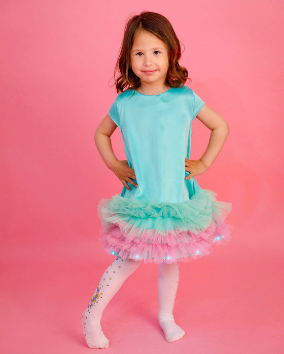 Rochița cu Luminițe, 10-12 ani, Turcoaz