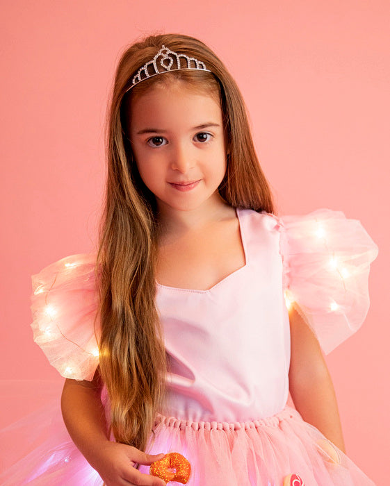Pink Sparkle Blouse, Elastic Taffeta + Tulle and Sparkles
