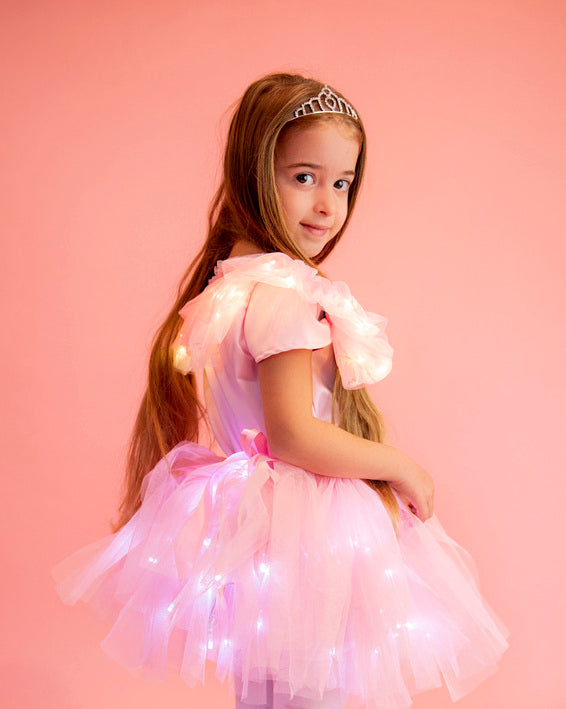 Bluzița cu Luminițe Roz, din Tafta Elastică + Tulle și Luminițe