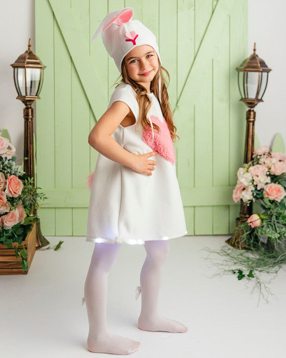 Rochița Alba cu Inimioară Roz