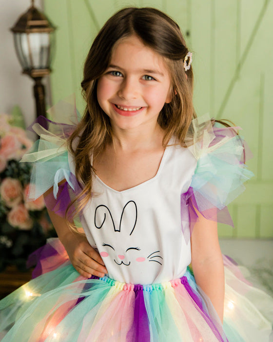 Bluzița Curcubeu cu Iepuraș de Paște