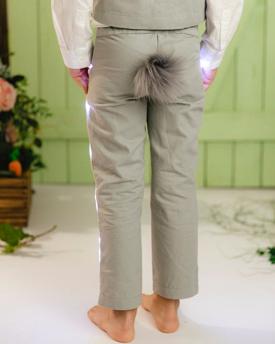 Pantaloni de Iepuras, de Paste, cu Luminițe Gri, 5-6 ani