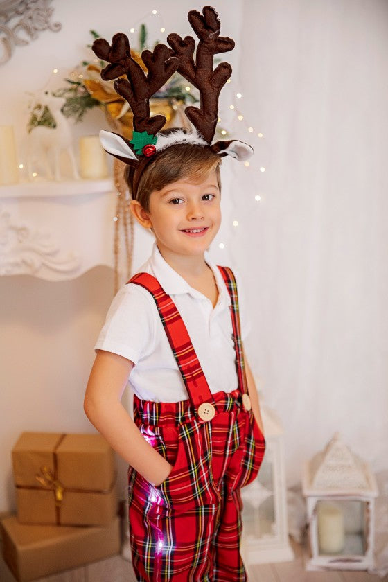 Pantaloni cu Led-uri cu Bretele Ajustabile, de Spiridus De Craciun