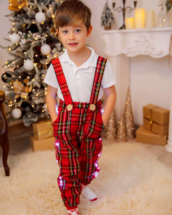 Christmas Elf LED Pants with Adjustable Suspenders