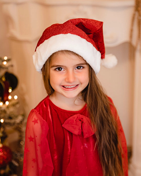 Santa Hat, with Glitter