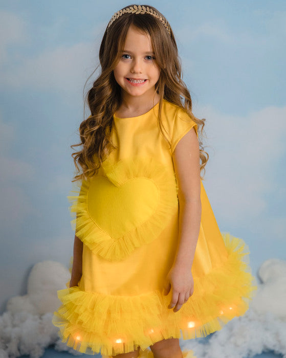 Rochița cu Luminițe Zâna Toamnei, Galbenă pentru Serbare Toamnă / Soare