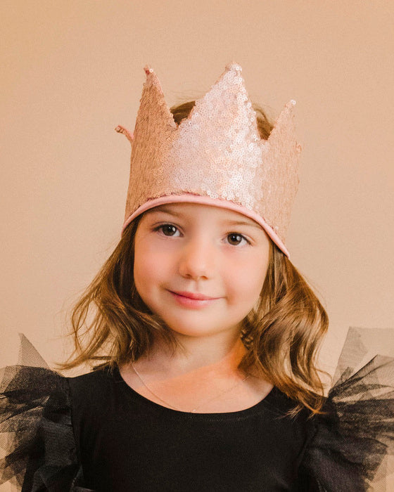 Coroniță Magică de Prințesă, Aurie cu Paiete, Captușită cu Tafta