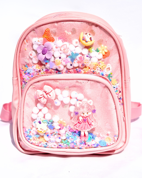 Pink colored school bag for girls, for Kindergarten