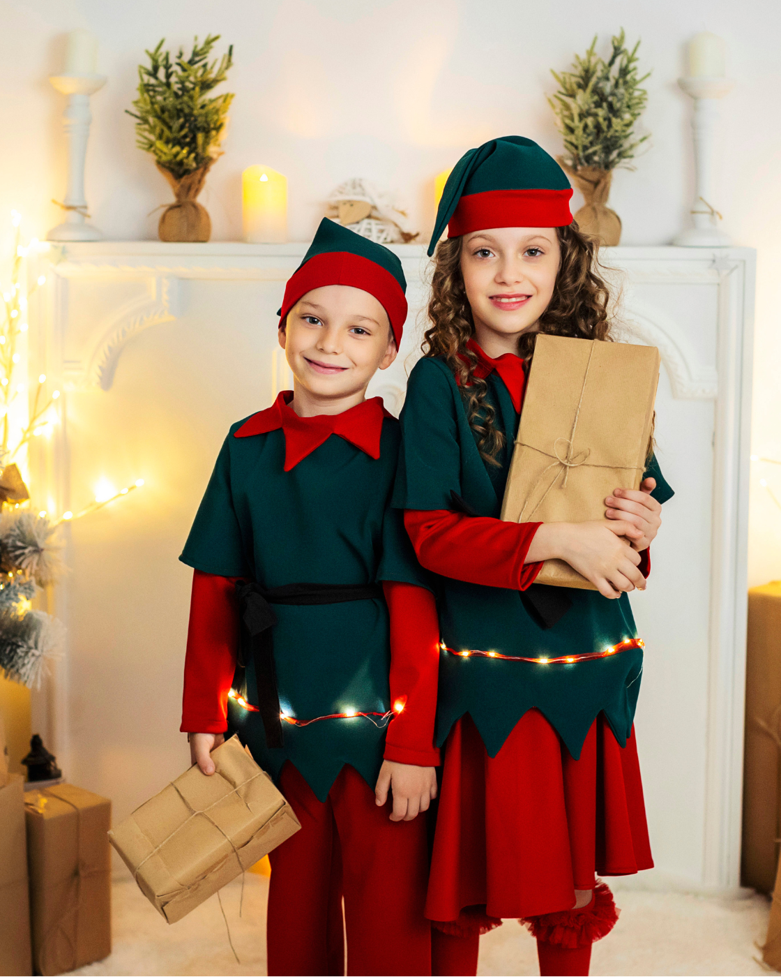 Costum de Spiriduș de fată, cu Luminițe, 3 Piese