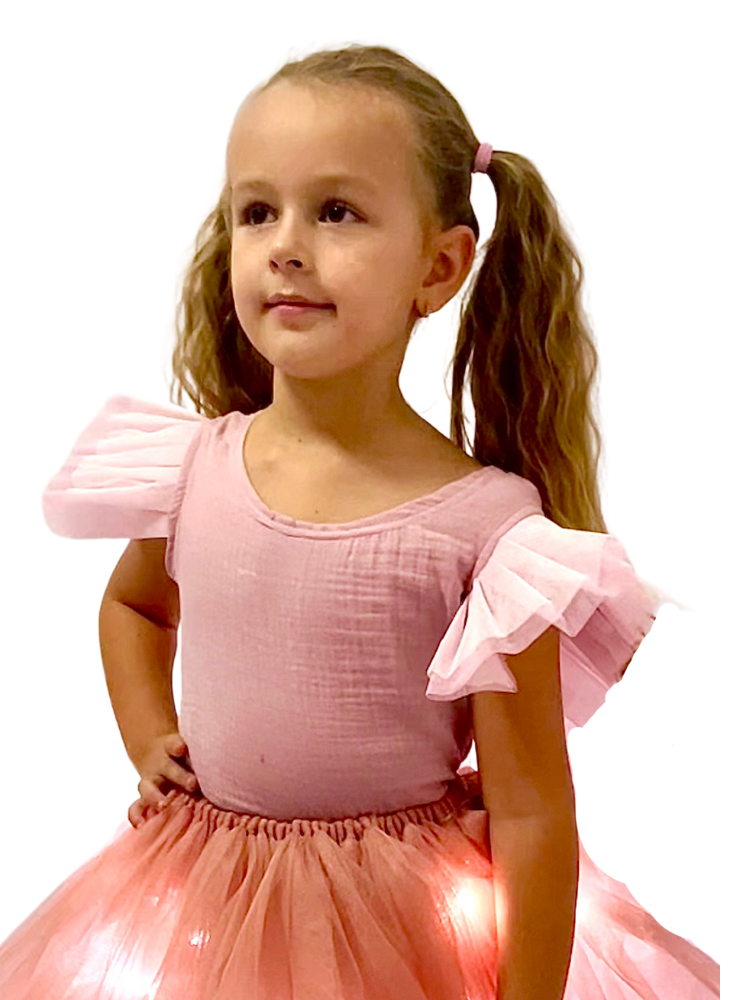 Bluzița Roz din Muselina  de Printesa, cadou pentru Craciun fetite