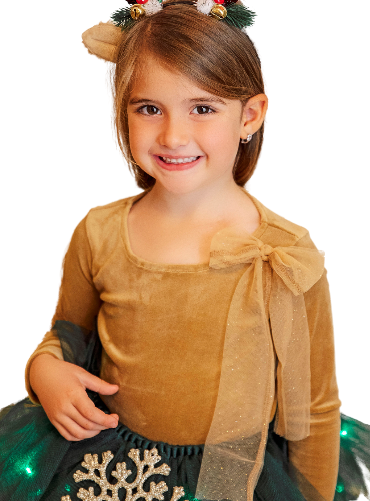 Bluzița Maro Zâna Toamnei din Catifea Soft, cu Mânecă Lungă