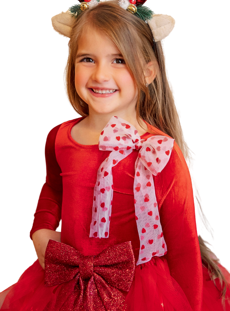 Bluzița Roșie din Catifea Soft, cu Mânecă Lungă, de Craciun superba