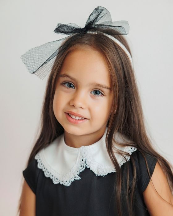 Wednesday Sparkle Dress with Lace Collar