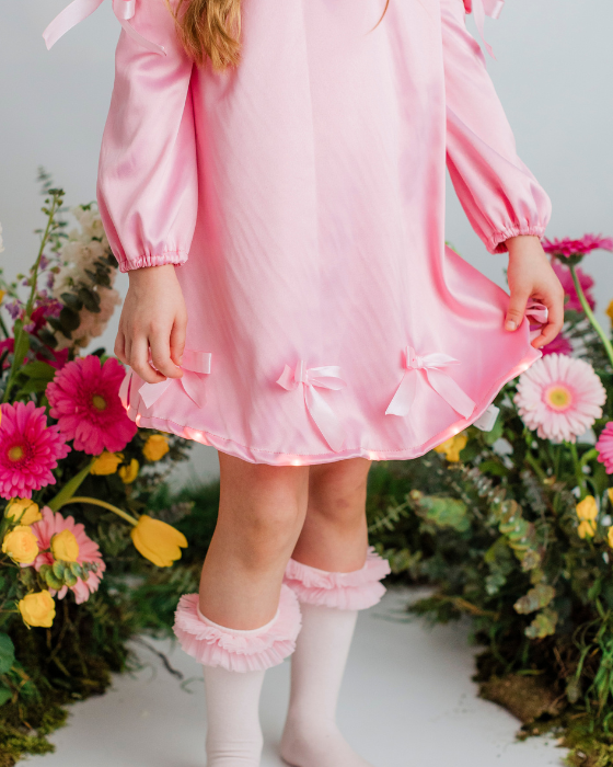 Rochița cu Luminițe și Fundițe Roz