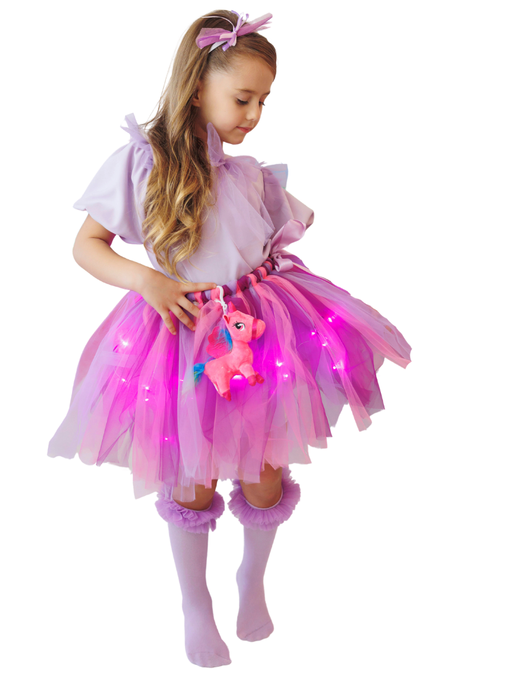 Compleu cu Luminițe, Unicorn Magic cu Breloc, 2 Piese