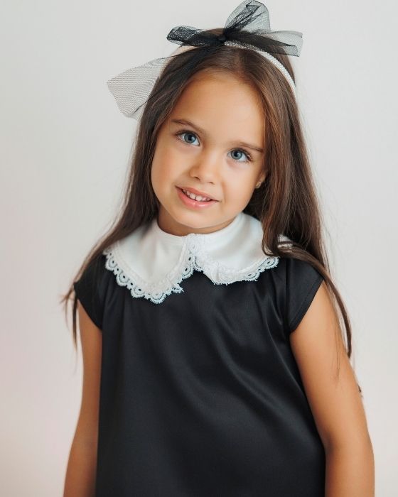 Wednesday Sparkle Dress with Lace Collar