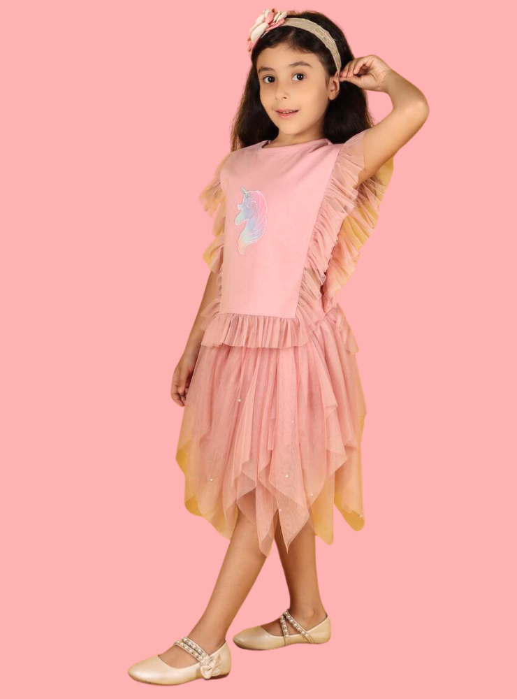 Compleu Roz Lejer și Bumbăcos, Fustiță + Bluziță, 2-3 ani (92-98 cm)