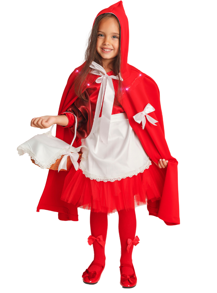 Costum de Scufița Roșie, cu Luminițe, 2 Piese