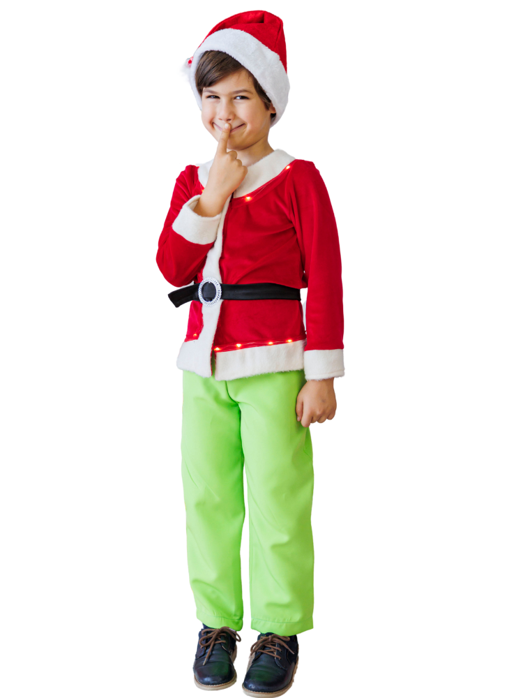 Costum cu Luminițe De Grinch, 3 Piese