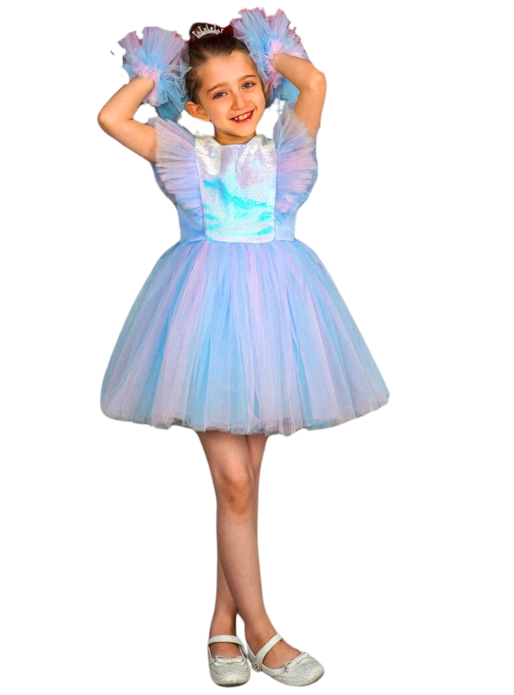 Rochița de Ocazie Blue Princess, cu Tulle de Prințesă