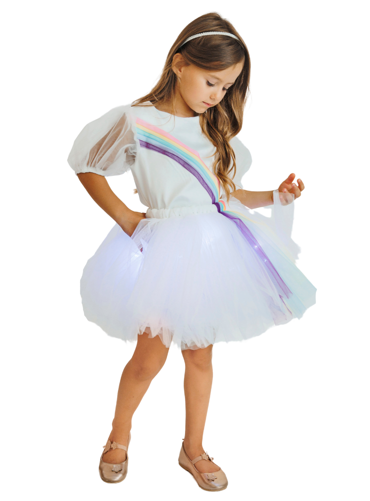Fustița cu Luminițe Albă si Curcubeu