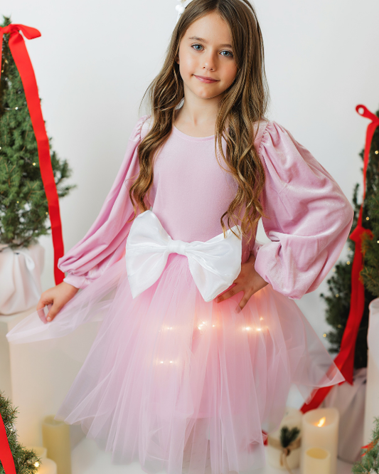 Rochiță cu Luminițe cu fundiță alba