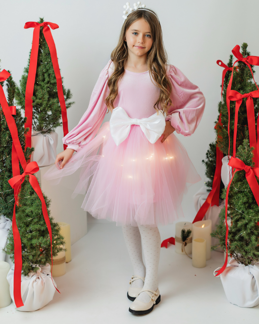 Rochiță cu Luminițe cu fundiță alba