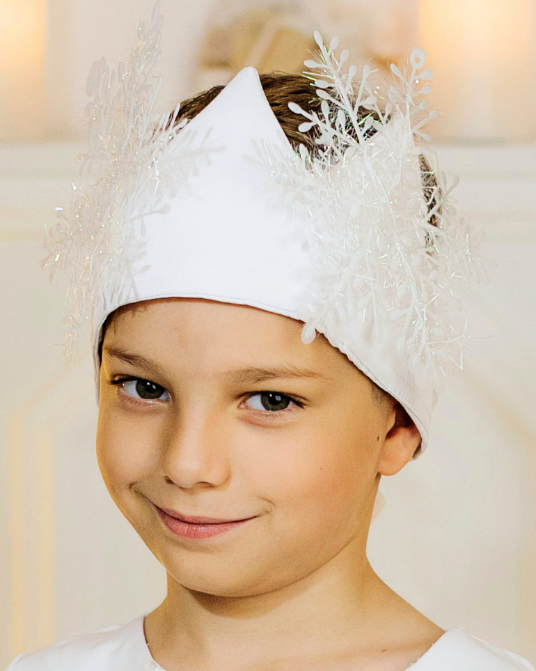 Coroana de Fulg de Nea de baiat, Alba cu 2 fulgi