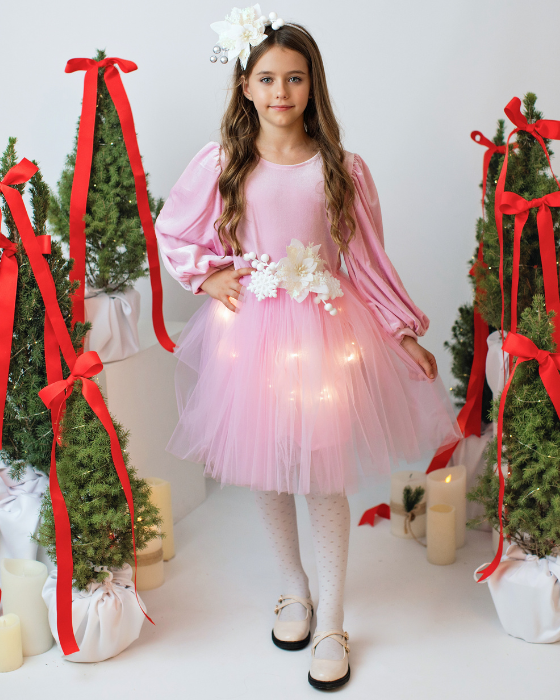 Rochita cu Luminite Roz Extraordinara de Craciun