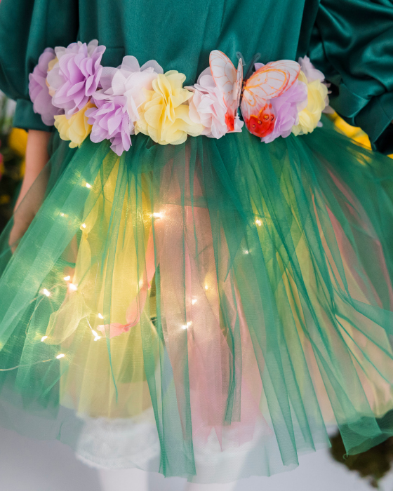 Rochița Pastel de Vară cu Floricele si Fluturași, Anotimpuri Serbare 2025, Zâna Florilor