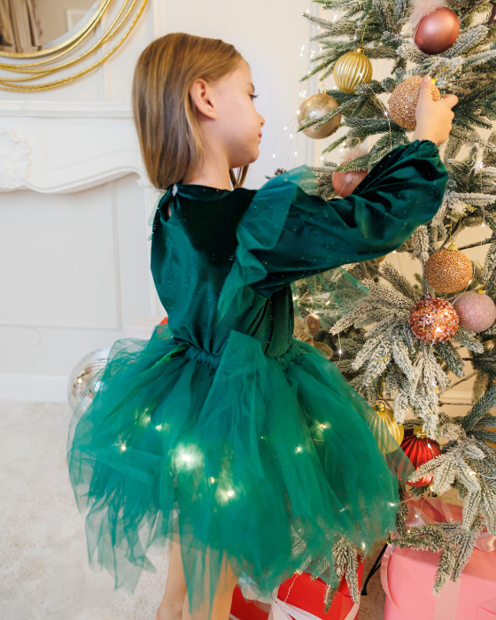 Compleu Verde Regal Fustiță+Bluziță+Bentiță