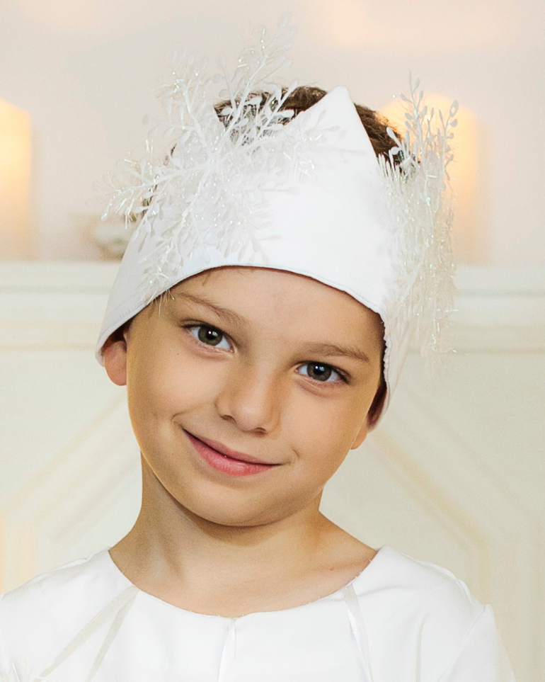 Coroana de Fulg de Nea de baiat, Alba cu 2 fulgi