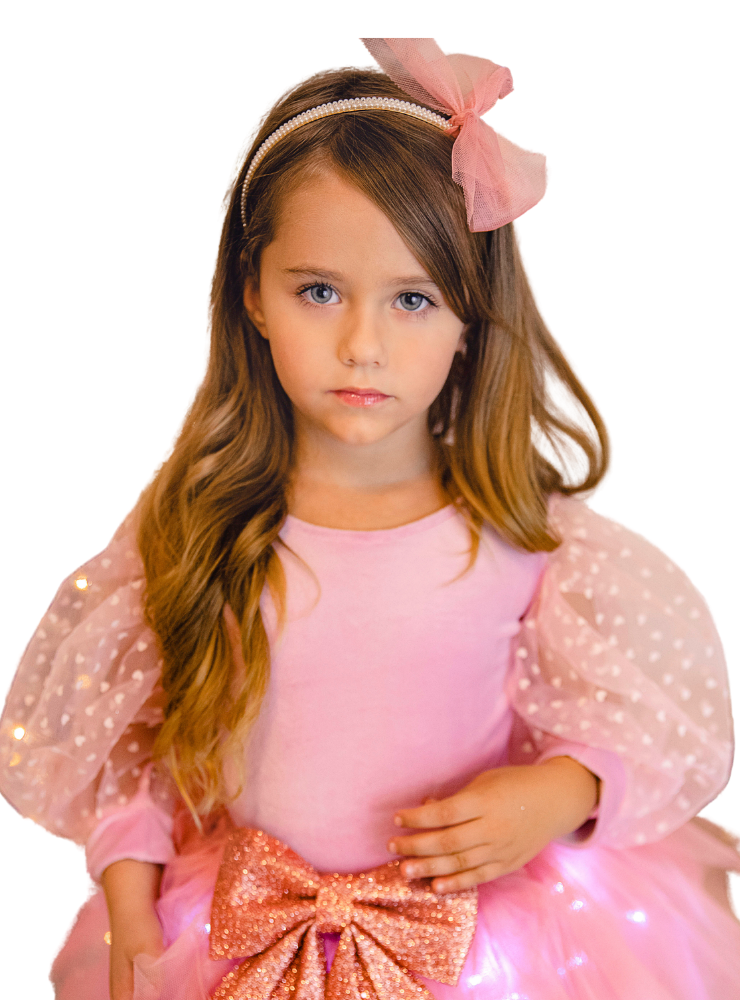 Body Roz din Catifea Soft, cu Mâneci Bufante