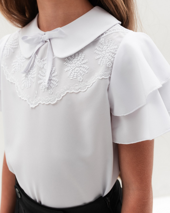 Bluziță Albă Bumbac Marcia, De Școală