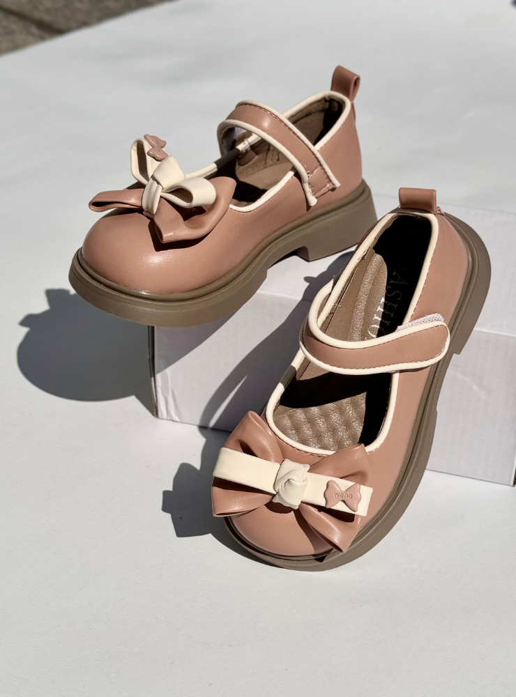 Pantofiori Roz cu Fundiță Pufoasă