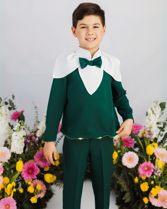 Bluză de Ghiocel, Verde cu Petale, Serbarea Primăverii 2025