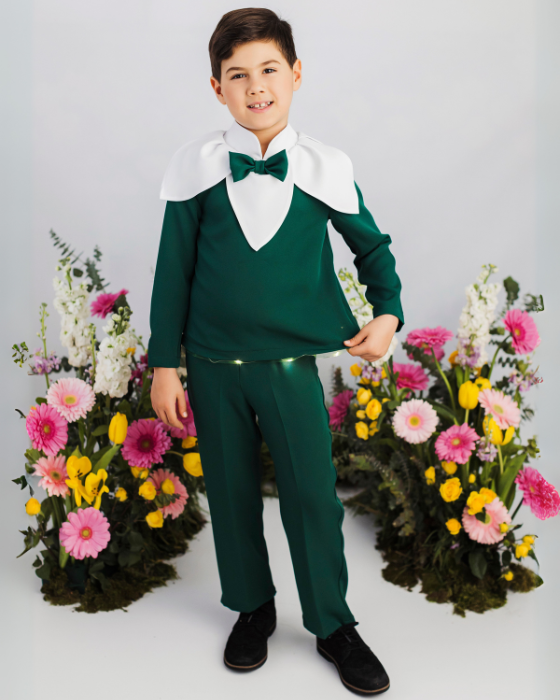 Bluză de Ghiocel, Verde cu Petale, Serbarea Primăverii 2025