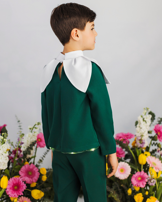 Bluză de Ghiocel, Verde cu Petale, Serbarea Primăverii 2025