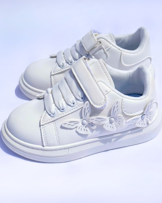 White Sneakers with Butterfly, School