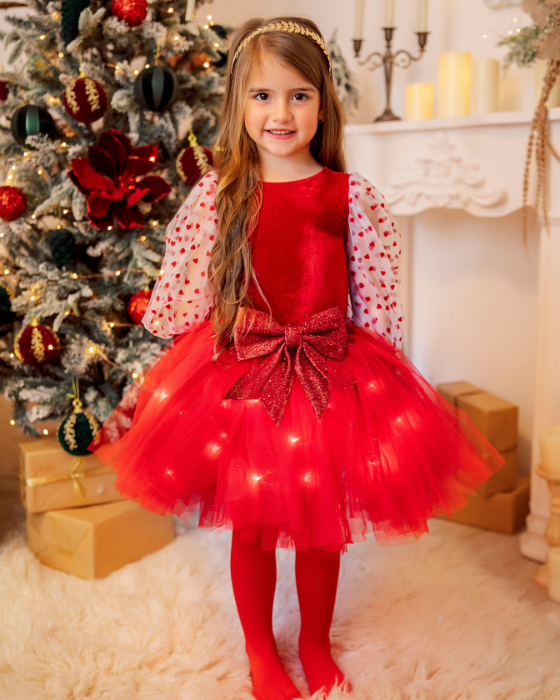 Compleu Roșu, Fustiță + Bluziță de Craciun