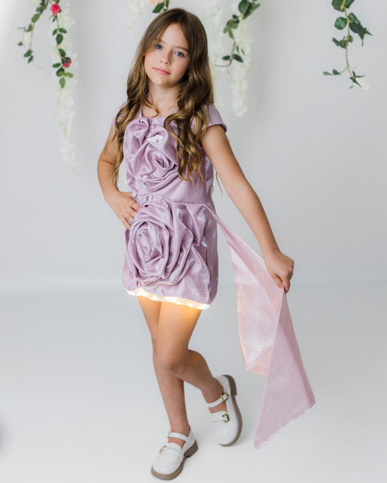 Rochita Luxury cu Luminite Dusty Pink