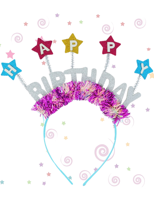Bentiță Birthday cu Steluțe Colorate