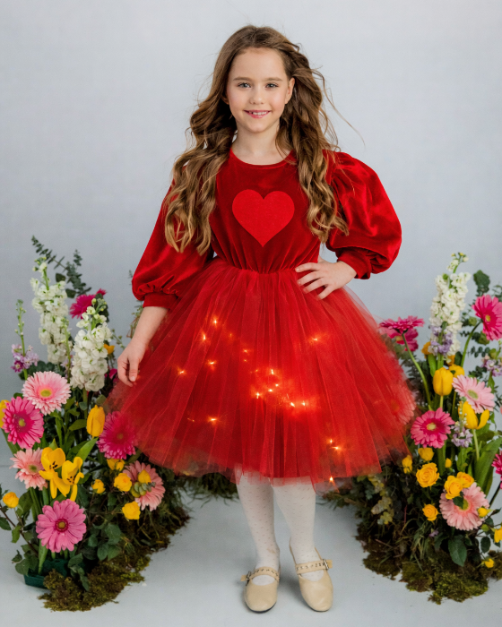 Rochita cu Luminite Roșie, Inimă Mare, Tutu