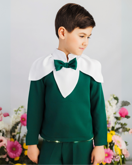 Bluză de Ghiocel, Verde cu Petale, Serbarea Primăverii 2025