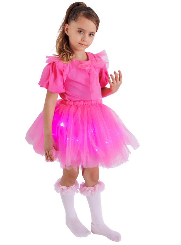 Compleu cu Luminițe, Roz Bombon, 2 Piese