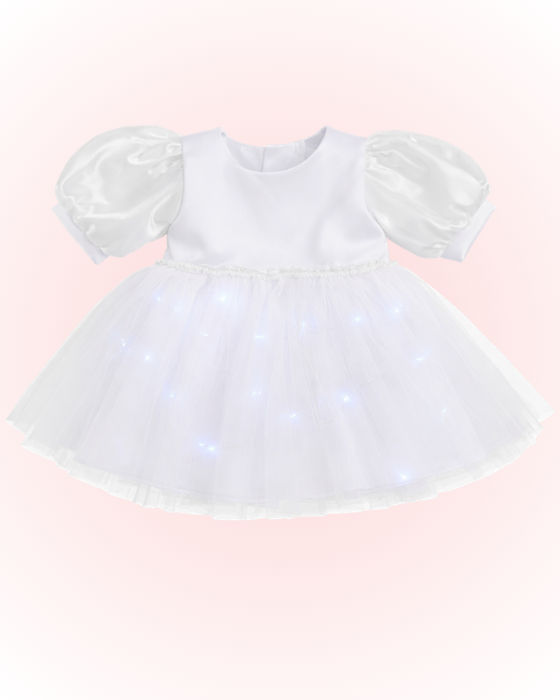 Baptism Dress, with Lights, White