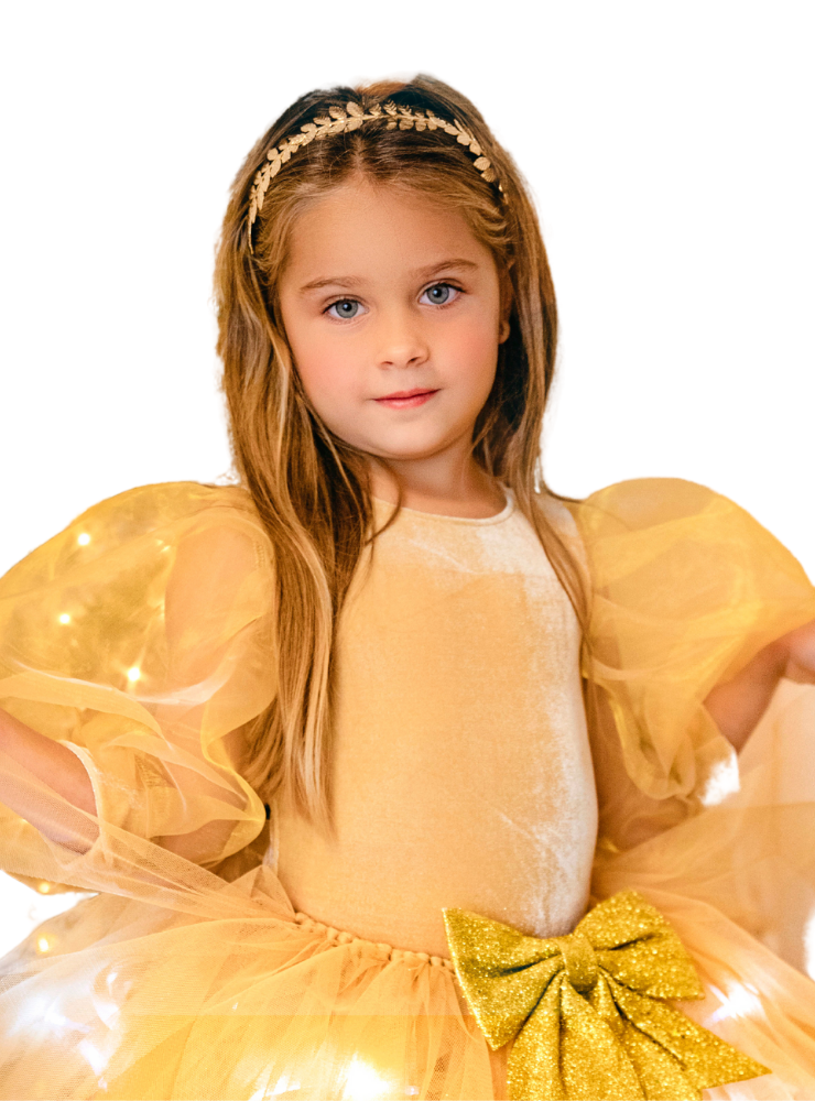 Body Auriu de Soare, cu Mâneci Bufante