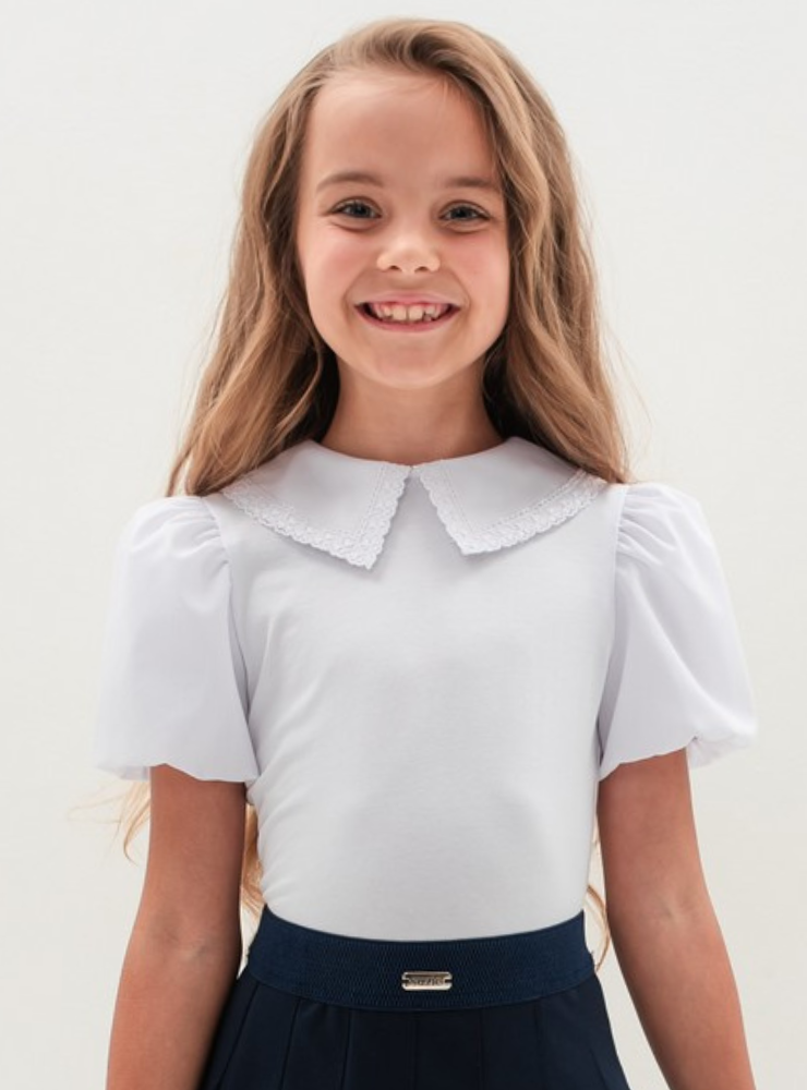 Angie White Cotton Blouse, School